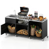 Outdoor grill table with sink, heavy-duty metal construction, and storage, ideal for patio and backyard use.
