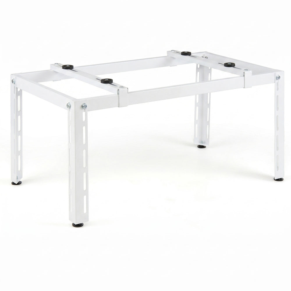 Heavy-duty outdoor AC base for 9000-36000 BTU units, featuring adjustable layout and stable powder-coated metal construction.
