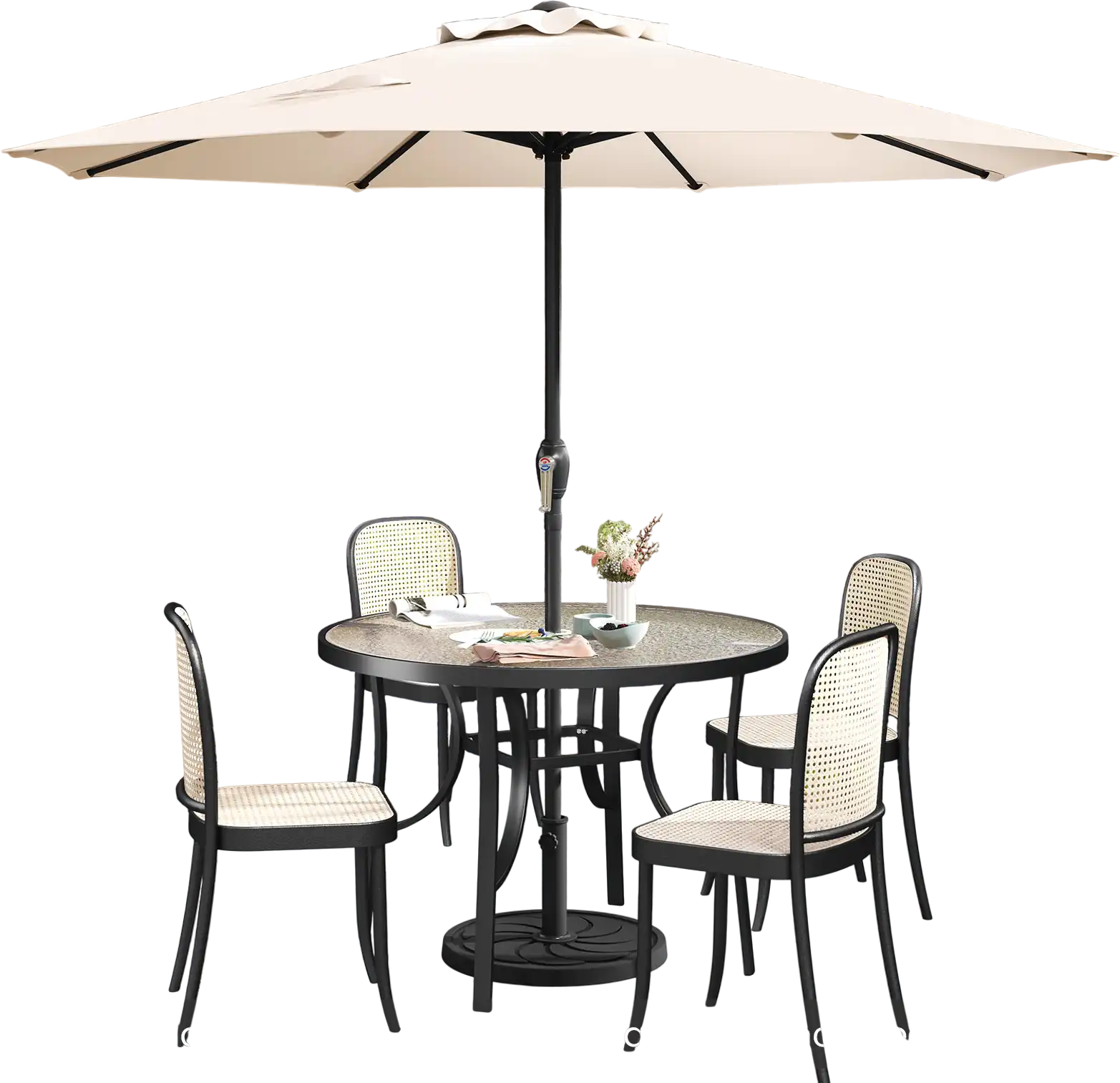 Costway Outdoor Heavy Duty Market Umbrella Beige Crank Handle 8-Rib 253849617 New