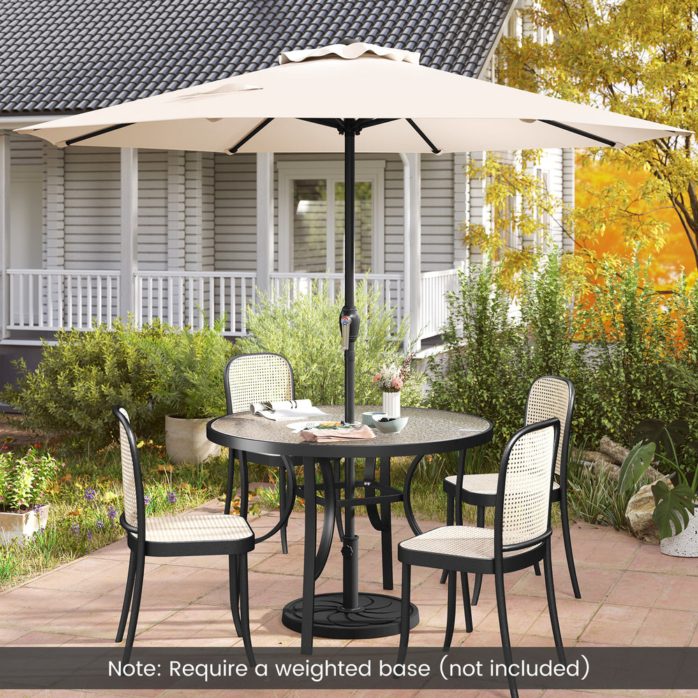 Outdoor Heavy Duty Market Umbrella with Crank Handle and 8 Sturdy Ribs-Beige - Gallery View 1 of 10