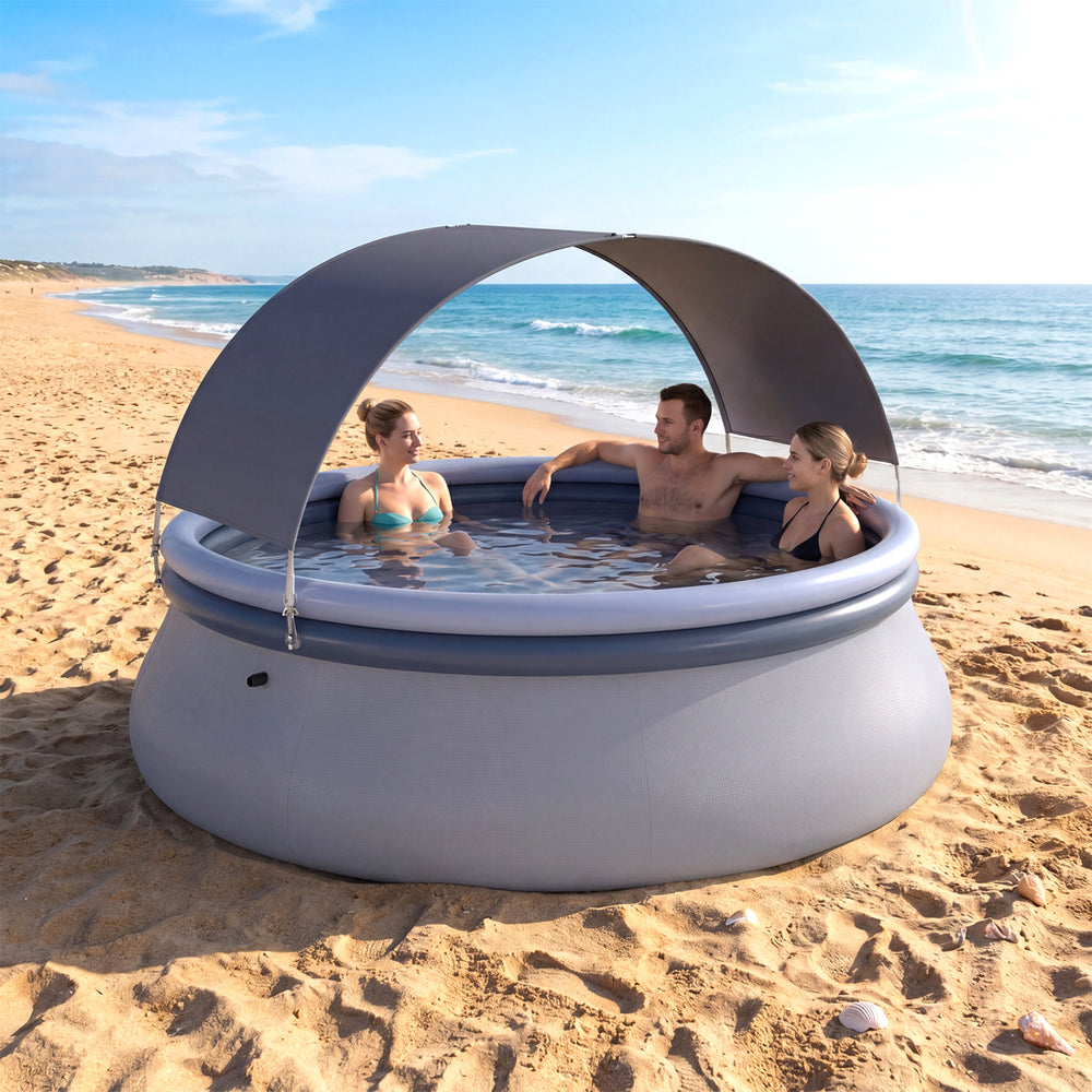 Outdoor Inflatable Pool with Sunshade Canopy-S - Gallery View 1 of 10