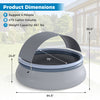 Outdoor inflatable pool with sunshade canopy, 475-gallon capacity, ideal for backyard fun and relaxation for 4-6 adults.