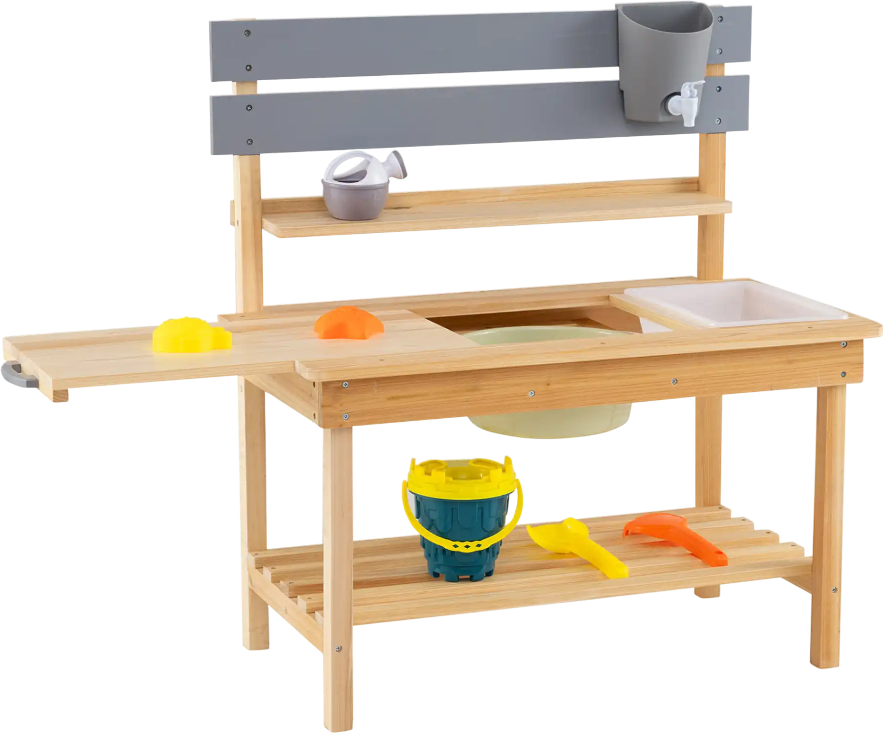 Costway Outdoor Kids Mud Kitchen Playset Extended Tabletop Water Tank 62251889 New