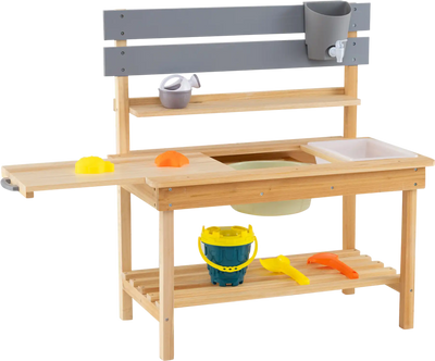 Costway Outdoor Kids Mud Kitchen Playset Extended Tabletop Water Tank 62251889 New