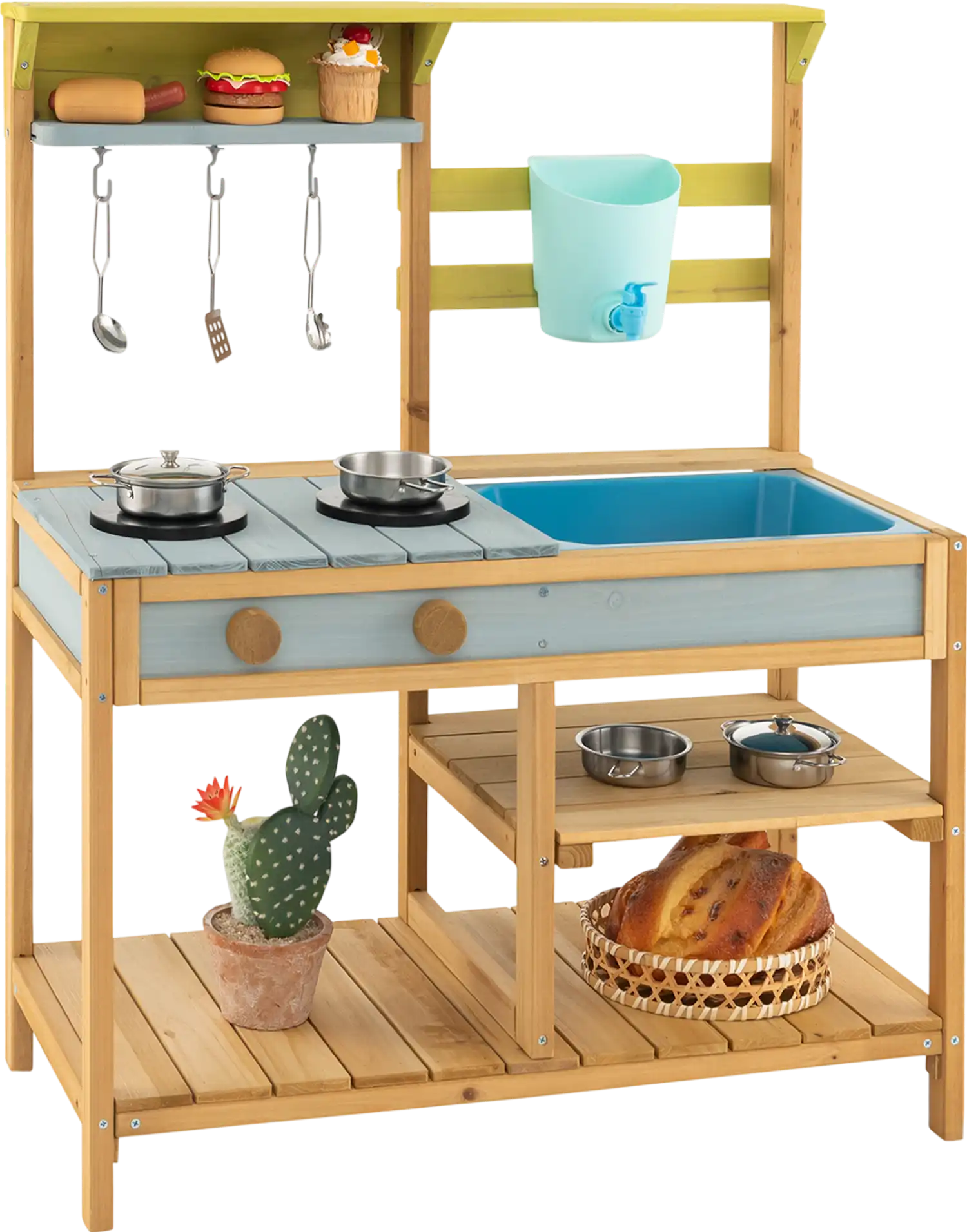 Costway Kids Outdoor Mud Kitchen w/ Faucet Water Box 85792413 New