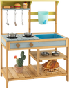 Outdoor Kids Mud Kitchen with Faucet and Water Box