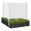 White outdoor privacy fence panel with durable weather-resistant construction, ideal for gardens and patios.