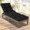 Outdoor Lounge Chaise Cushion with String Ties for Garden Poolside-Black - Gallery View 1 of 10