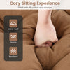 Brown outdoor lounge chaise cushion featuring string ties, made with high resilience cotton for optimal comfort.