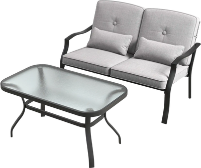 Costway Outdoor Loveseat Chair Set Coffee Table Seat Back Cushions 38792415 New