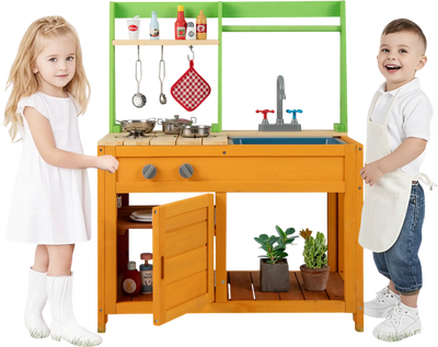 Costway Outdoor Mud Kitchen Playset for Girls Boys 3+ 764952318 New