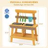 Outdoor mud kitchen for kids featuring a sink, grill rack, and gardening tools, perfect for imaginative play ages 3-8.