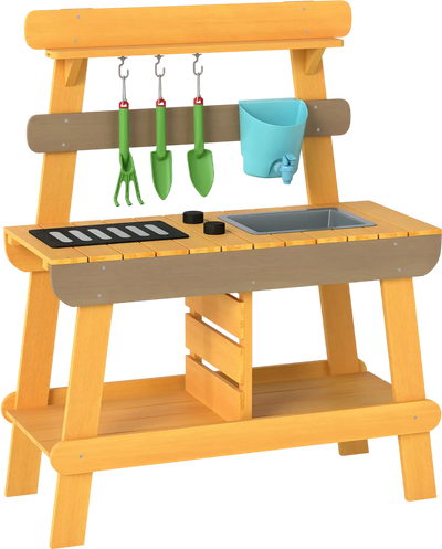 Costway Kids Outdoor Wooden Mud Play Kitchen 31859970 New