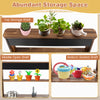 Outdoor mud kitchen for kids featuring ample storage shelves, realistic faucet, and removable sink for imaginative play.