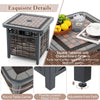 Square 21.5" outdoor side table with PE rattan, umbrella hole, and adjustable foot pads for patio or garden use.