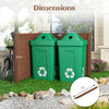 Outdoor PVC air conditioner fence in brown with two connected panels, ideal for privacy around trash cans or AC units.
