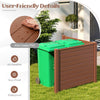 Outdoor PVC air conditioner fence in brown with sharp stakes for easy installation, providing privacy for outdoor.