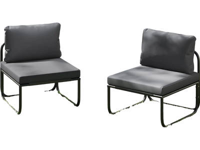 Costway Outdoor Patio Chairs Set of 2 Removable Cushions Adjustable Foot Pads Gray 965814327 New