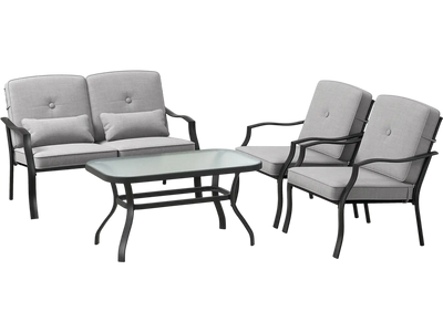 Costway 4-Pc Outdoor Patio Conversation Set Cushions Pillows 62789314 New