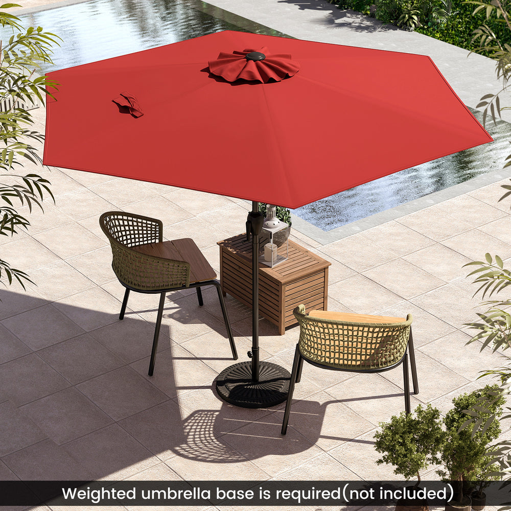 7.5 feet Outdoor Patio Heavy Duty Market Umbrella with Push Button Tilt-Burgundy - Gallery View 1 of 10