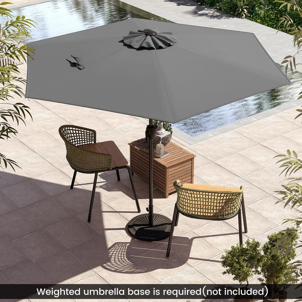 7.5 feet Outdoor Patio Heavy Duty Market Umbrella with Push Button Tilt-Gray - Gallery View 1 of 10
