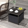 Outdoor Patio Rattan Wicker Steel Side Deck Table-Black - Gallery View 1 of 10