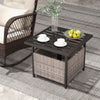 Outdoor Patio Rattan Wicker Steel Side Deck Table-Gray - Gallery View 1 of 10