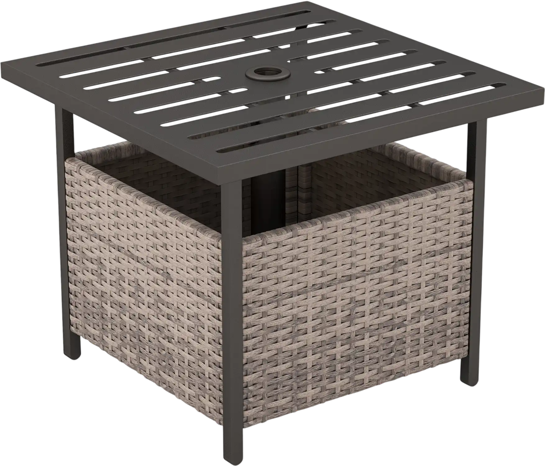 Costway Outdoor Patio Rattan Wicker Steel Side Table 15473826 New