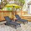 6-Position Adjustable Fabric Outdoor Patio Recliner Chair-Gray - Gallery View 1 of 11