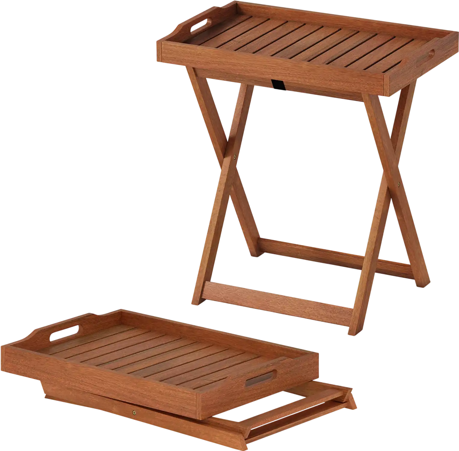 Costway Outdoor Patio Solid Wood Tray Coffee Table Removable Top 11585550 New