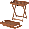 Outdoor Patio Solid Wood Tray Table with Removable Top No Assembly Required