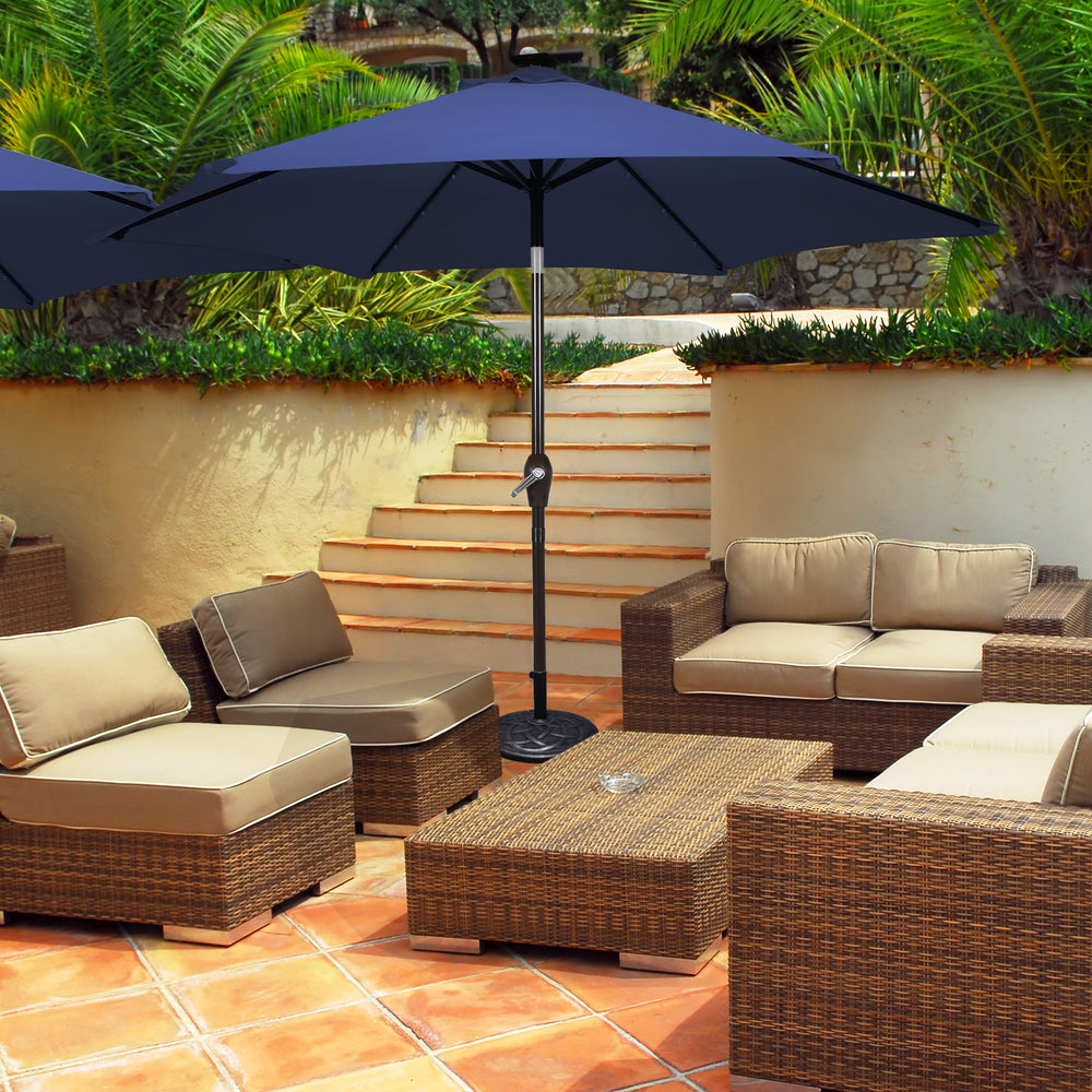 10 Feet Outdoor Patio umbrella with Bright Solar LED Lights-Dark Blue - Gallery View 1 of 16