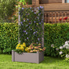 Outdoor Planter Box Self-Watering Raised Garden Bed Trellis with Water Level Indicator-Coffee - Gallery View 1 of 10