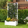 Outdoor Planter Box Self-Watering Raised Garden Bed Trellis with Water Level Indicator-Greyish-white - Gallery View 1 of 10