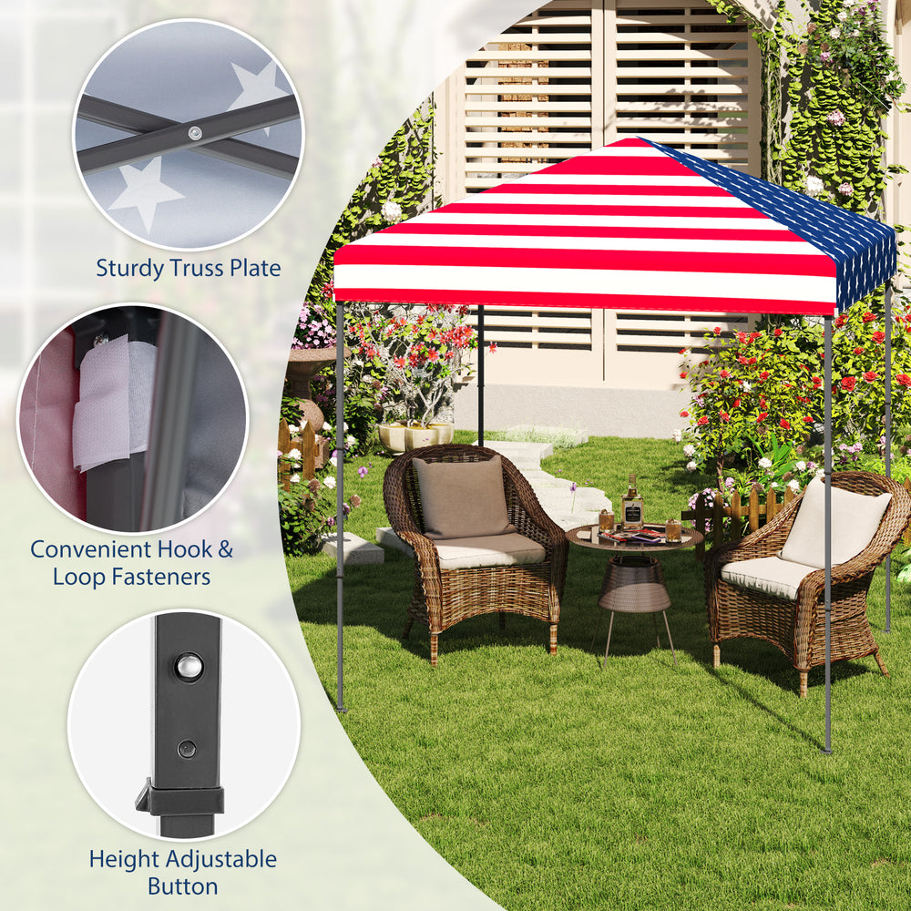 Outdoor pop-up canopy tent with multicolor design, UPF 50+ sun protection, and adjustable height for versatile use.