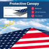 Outdoor pop-up canopy tent with multicolor design, made of tear-resistant oxford fabric, offers UPF 50+ sun protection.