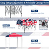 Adjustable 6.6 x 6.6 feet outdoor pop-up canopy tent with multicolor design, perfect for parties and gatherings.