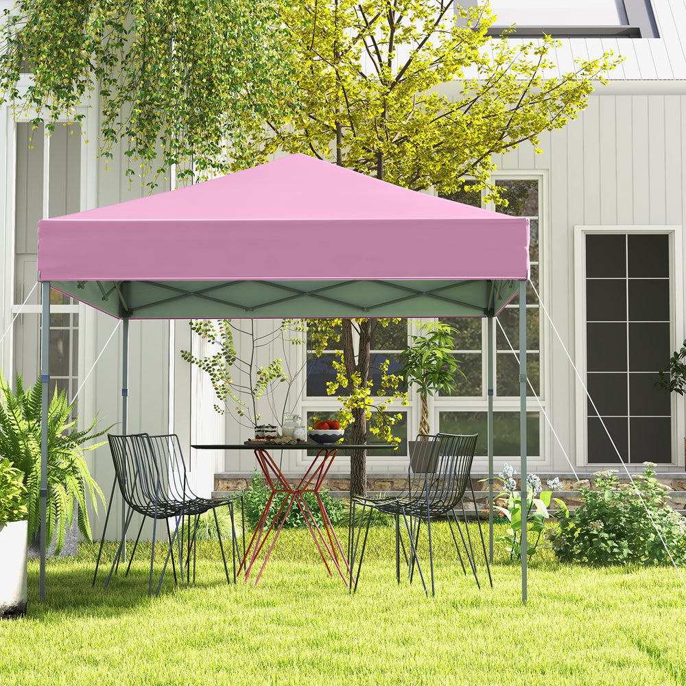 6.6 x 6.6 Feet Outdoor Pop-up Canopy Tent with UPF 50+ Sun Protection-Pink - Gallery View 1 of 10