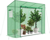 Interior view of the outdoor portable walk-in greenhouse showcasing potted plants and the spacious layout for.