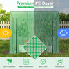 Outdoor portable greenhouse with heavy-duty PE cover, roll-up zipper door, and sturdy metal frame for plant protection.