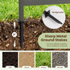Sharp metal ground stakes ensure reliable stability for the gray outdoor privacy screen fence on various surfaces.