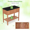 Dimensions of the outdoor raised garden bed made of fir wood, showcasing a capacity of 4.8 cu.ft. and a sturdy design.