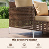 Outdoor rattan double daybed with mix brown PE rattan, featuring comfy cushions and sturdy metal frame for poolside.