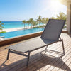Outdoor Reclining Chaise Lounge Chair with 6-Position Adjustable Back-Gray - Gallery View 1 of 11