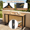Outdoor rectangle console table featuring a durable WPC tabletop and sturdy metal frame, perfect for patio or balcony use.