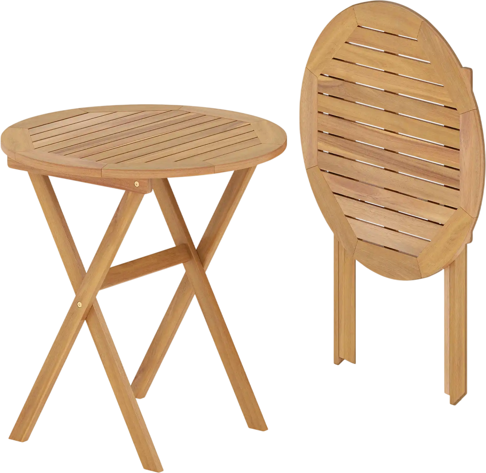 Costway Outdoor Folding Side Table Slatted Top X-Frame 82011209 New