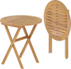 Outdoor Side Table with Slatted Tabletop and X-Shaped Structure