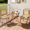 Outdoor side table with slatted tabletop, made of solid acacia wood, perfect for indoor or outdoor use.
