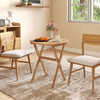 Outdoor side table with slatted tabletop and X-shaped structure, made of solid acacia wood, perfect for indoor or.