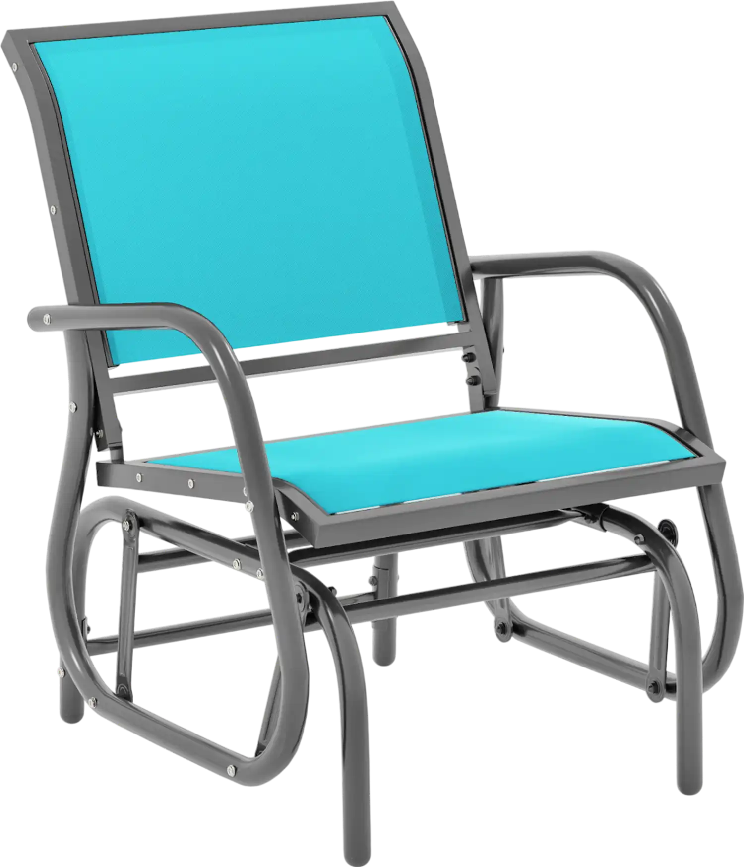 Costway Outdoor Single Swing Glider Rocking Chair with Armrest 68501493 New